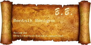 Bentsik Benigna névjegykártya
